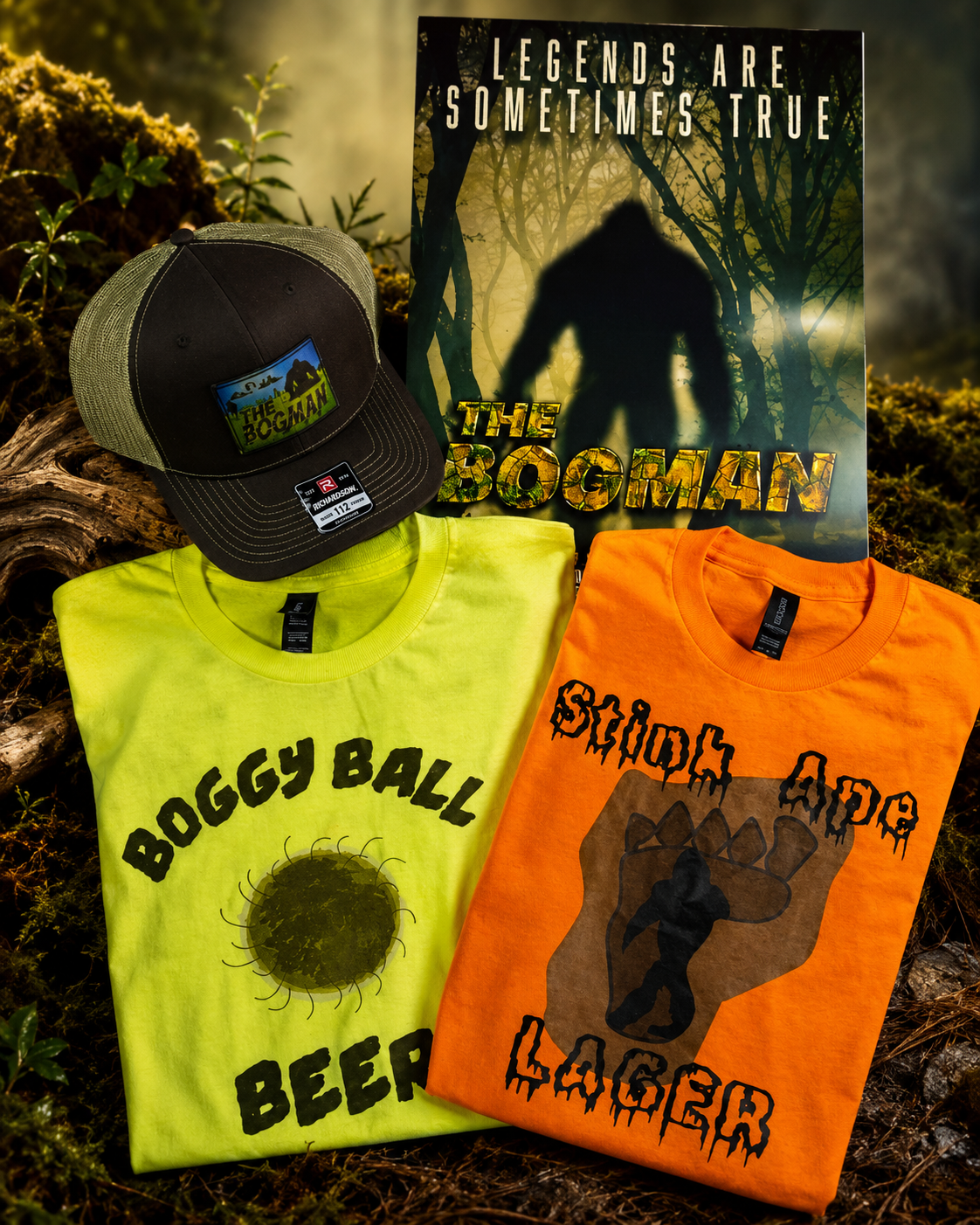 Hat, Two Tshirts, and Poster Bundle